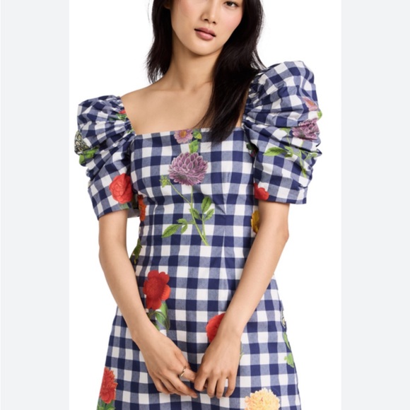 Cara Cara Dresses & Skirts - NWT Cara Cara Navy Gingham floral Kelly Dress